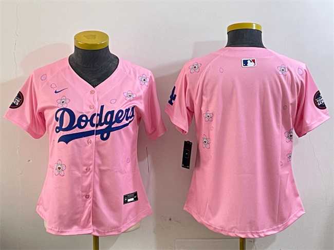 Womens Los Angeles Dodgers Blank Pink 2025 Tokyo Series Limited Stitched Jersey